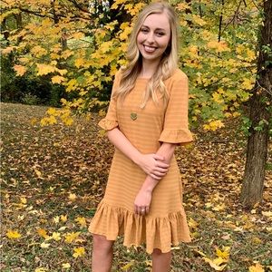 Boutique golden shift dress